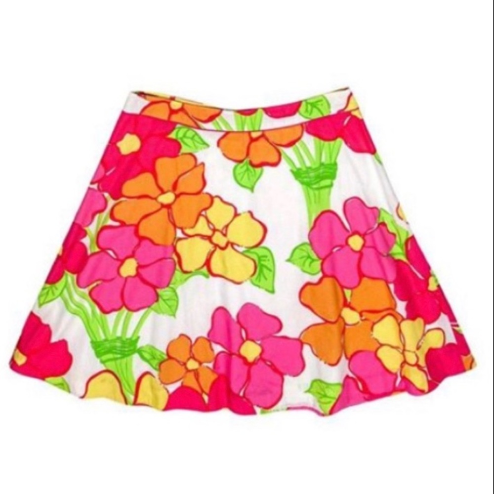 Lilly Pulitzer White Gala Floral Skirt